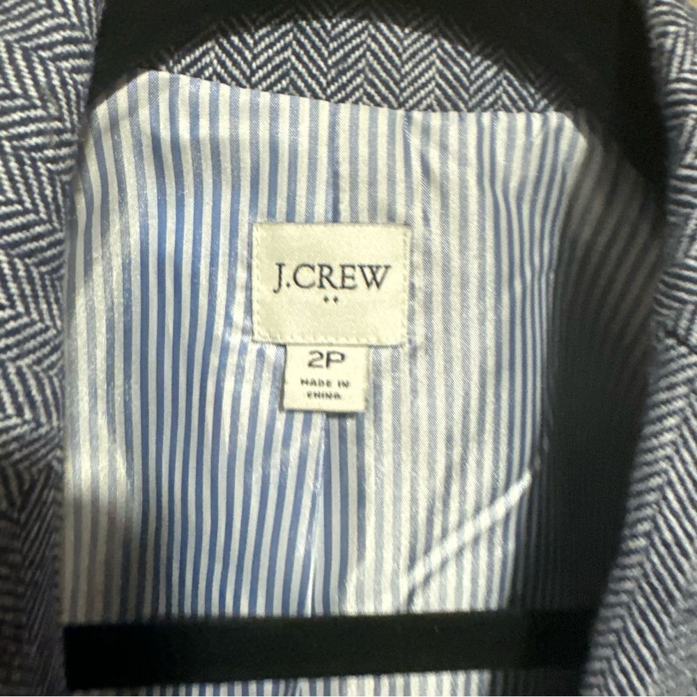 J. Crew Petite Gray Herringbone Wool Blend Schoolboy Blazer - Picture 7 of 8